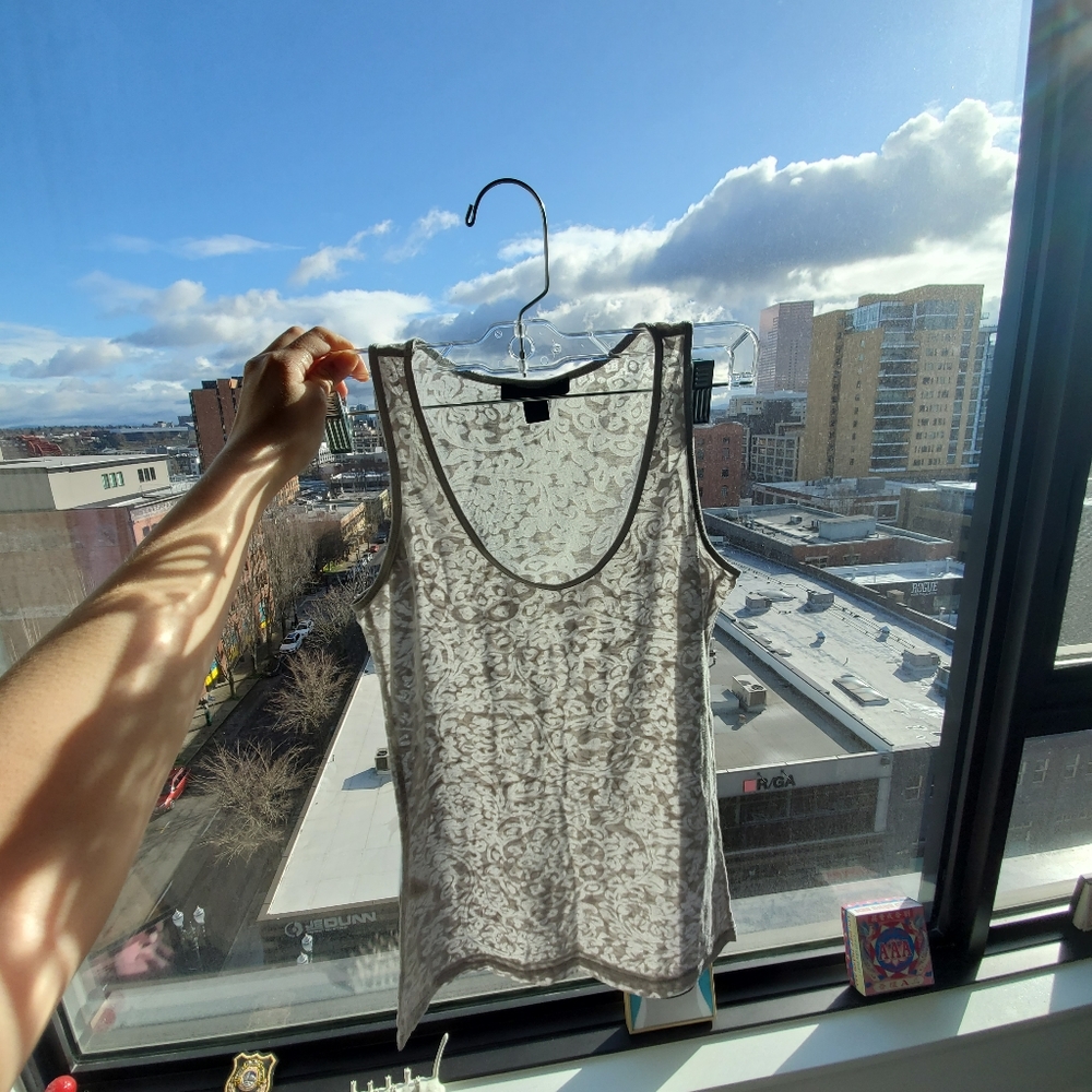 DONATED Express Rococo Floral Burnout Tank